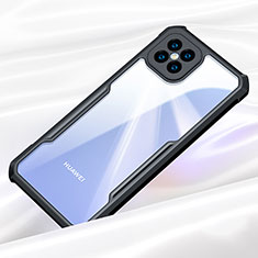 Coque Rebord Contour Silicone et Vitre Transparente Miroir Housse Etui pour Huawei Nova 8 SE 5G Noir