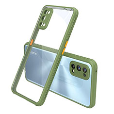 Coque Rebord Contour Silicone et Vitre Transparente Miroir Housse Etui pour Realme 7 Pro Vert