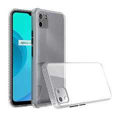 Coque Rebord Contour Silicone et Vitre Transparente Miroir Housse Etui pour Realme C11 Clair