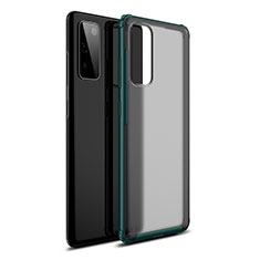 Coque Rebord Contour Silicone et Vitre Transparente Miroir Housse Etui pour Samsung Galaxy S20 FE 5G Vert