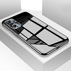 Coque Rebord Contour Silicone et Vitre Transparente Miroir Housse Etui pour Xiaomi Mi 11i 5G Noir