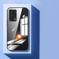 Coque Rebord Contour Silicone et Vitre Transparente Miroir Housse Etui pour Xiaomi Mi 12 Lite NE 5G Noir