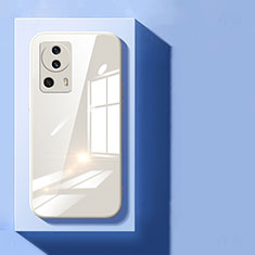 Coque Rebord Contour Silicone et Vitre Transparente Miroir Housse Etui pour Xiaomi Mi 13 Lite 5G Blanc