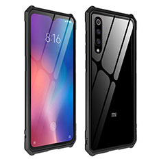 Coque Rebord Contour Silicone et Vitre Transparente Miroir Housse Etui pour Xiaomi Mi 9 Lite Noir