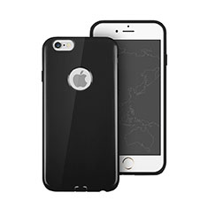 Coque Silicone avec Trou Souple Couleur Unie pour Apple iPhone 6S Noir