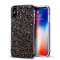 Coque Silicone Bling Bling Souple Couleur Unie pour Apple iPhone Xs Max Noir