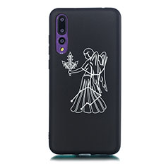 Coque Silicone Constellation Souple Couleur Unie Etui Housse S01 pour Huawei P20 Pro Noir