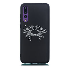 Coque Silicone Constellation Souple Couleur Unie Etui Housse S03 pour Huawei P20 Pro Noir