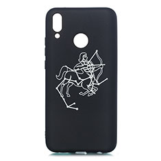 Coque Silicone Constellation Souple Couleur Unie Etui Housse S04 pour Huawei Enjoy 9 Plus Noir