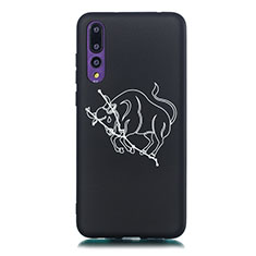 Coque Silicone Constellation Souple Couleur Unie Etui Housse S05 pour Huawei P20 Pro Noir