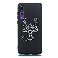 Coque Silicone Constellation Souple Couleur Unie Etui Housse S11 pour Huawei P20 Pro Noir