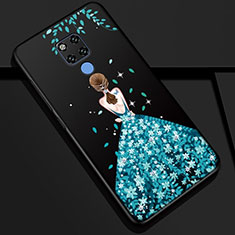 Coque Silicone Dos de Fille Souple Couleur Unie Etui Housse K01 pour Huawei Mate 20 Vert