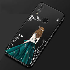 Coque Silicone Dos de Fille Souple Couleur Unie Etui Housse pour Huawei Honor 8X Noir