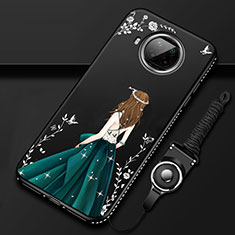 Coque Silicone Dos de Fille Souple Couleur Unie Etui Housse pour Xiaomi Mi 10i 5G Noir