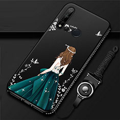 Coque Silicone Dos de Fille Souple Couleur Unie Etui Housse S01 pour Huawei Nova 5i Vert