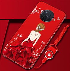 Coque Silicone Dos de Fille Souple Couleur Unie Etui Housse S01 pour Oppo Ace2 Rouge