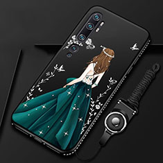 Coque Silicone Dos de Fille Souple Couleur Unie Etui Housse S01 pour Xiaomi Mi Note 10 Vert