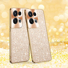 Coque Silicone et Plastique Housse Etui Protection Integrale 360 Degres Bling-Bling GS1 pour Oppo Reno8 Pro+ Plus 5G Or