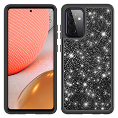 Coque Silicone et Plastique Housse Etui Protection Integrale 360 Degres Bling-Bling JX1 pour Samsung Galaxy A72 4G Noir