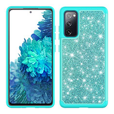 Coque Silicone et Plastique Housse Etui Protection Integrale 360 Degres Bling-Bling JX1 pour Samsung Galaxy S20 FE (2022) 5G Cyan