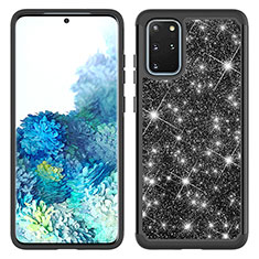 Coque Silicone et Plastique Housse Etui Protection Integrale 360 Degres Bling-Bling JX1 pour Samsung Galaxy S20 Plus 5G Noir