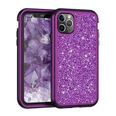 Coque Silicone et Plastique Housse Etui Protection Integrale 360 Degres Bling-Bling pour Apple iPhone 11 Pro Max Violet