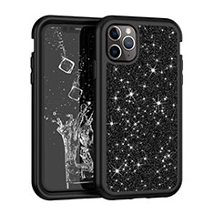 Coque Silicone et Plastique Housse Etui Protection Integrale 360 Degres Bling-Bling pour Apple iPhone 11 Pro Noir