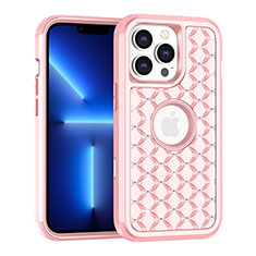 Coque Silicone et Plastique Housse Etui Protection Integrale 360 Degres Bling-Bling pour Apple iPhone 13 Pro Max Or Rose