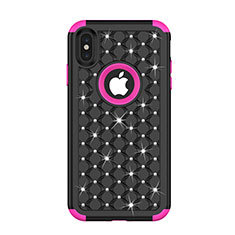 Coque Silicone et Plastique Housse Etui Protection Integrale 360 Degres Bling-Bling pour Apple iPhone Xs Max Mixte