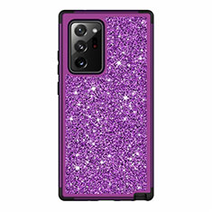 Coque Silicone et Plastique Housse Etui Protection Integrale 360 Degres Bling-Bling pour Samsung Galaxy Note 20 Ultra 5G Violet