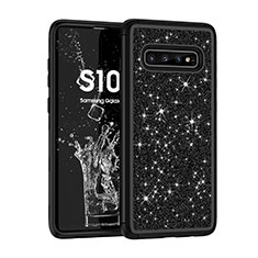 Coque Silicone et Plastique Housse Etui Protection Integrale 360 Degres Bling-Bling pour Samsung Galaxy S10 5G Noir