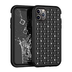 Coque Silicone et Plastique Housse Etui Protection Integrale 360 Degres Bling-Bling U01 pour Apple iPhone 11 Pro Max Noir