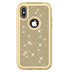 Coque Silicone et Plastique Housse Etui Protection Integrale 360 Degres Bling-Bling U01 pour Apple iPhone Xs Mixte