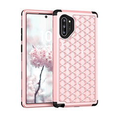 Coque Silicone et Plastique Housse Etui Protection Integrale 360 Degres Bling-Bling U01 pour Samsung Galaxy Note 10 Plus 5G Rose