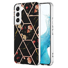 Coque Silicone Fleurs Souple Couleur Unie Etui Housse A01 pour Samsung Galaxy S21 Plus 5G Noir