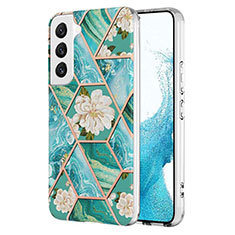 Coque Silicone Fleurs Souple Couleur Unie Etui Housse A01 pour Samsung Galaxy S21 Plus 5G Vert