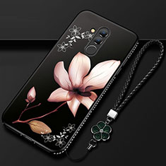 Coque Silicone Fleurs Souple Couleur Unie Etui Housse H02 pour Huawei Mate 20 Lite Noir