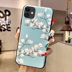 Coque Silicone Fleurs Souple Couleur Unie Etui Housse H07 pour Apple iPhone 11 Cyan