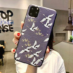 Coque Silicone Fleurs Souple Couleur Unie Etui Housse H08 pour Apple iPhone 11 Pro Noir