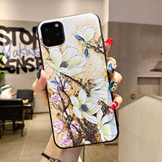 Coque Silicone Fleurs Souple Couleur Unie Etui Housse H12 pour Apple iPhone 11 Pro Max Blanc