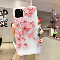 Coque Silicone Fleurs Souple Couleur Unie Etui Housse H19 pour Apple iPhone 11 Pro Max Rose