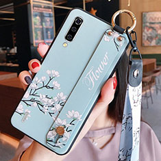 Coque Silicone Fleurs Souple Couleur Unie Etui Housse K01 pour Xiaomi Mi A3 Bleu Ciel