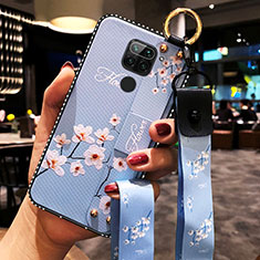 Coque Silicone Fleurs Souple Couleur Unie Etui Housse K01 pour Xiaomi Redmi 10X 4G Bleu Ciel