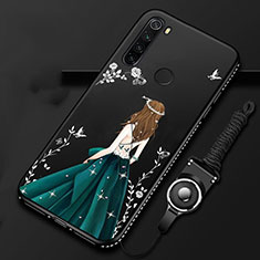 Coque Silicone Fleurs Souple Couleur Unie Etui Housse K01 pour Xiaomi Redmi Note 8 Vert