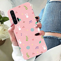 Coque Silicone Fleurs Souple Couleur Unie Etui Housse K02 pour Huawei Honor 20 Pro Rose