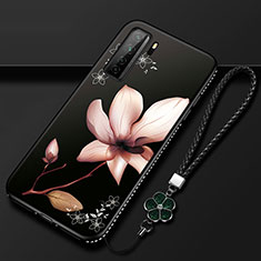 Coque Silicone Fleurs Souple Couleur Unie Etui Housse K02 pour Huawei Nova 7 SE 5G Marron