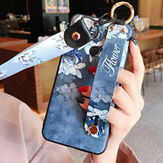 Coque Silicone Fleurs Souple Couleur Unie Etui Housse K02 pour Huawei P30 Lite New Edition Bleu