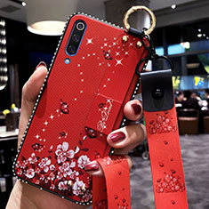 Coque Silicone Fleurs Souple Couleur Unie Etui Housse K05 pour Xiaomi Mi A3 Rouge