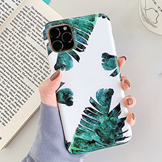 Coque Silicone Fleurs Souple Couleur Unie Etui Housse pour Apple iPhone 11 Pro Max Blanc