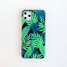 Coque Silicone Fleurs Souple Couleur Unie Etui Housse pour Apple iPhone 11 Pro Max Vert